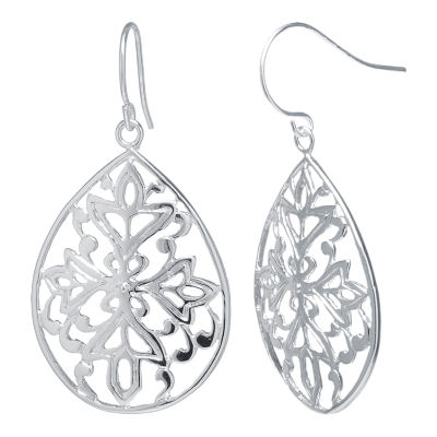 Silver Reflections Pure Silver Over Brass Pear Drop Earrings