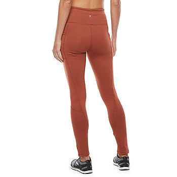 Xersion Leggings Womens Large Pink Blue Orange Stripe Mid Rise