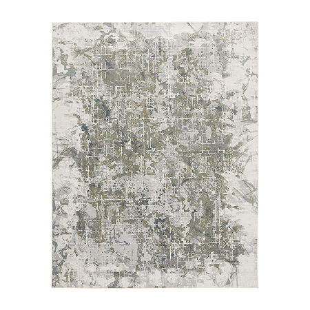 Weave And Wander Halton Abstract Machine Made Indoor Rectangle Area Rugs, One Size, Green