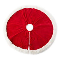 North Pole Trading Co. Red Velvet With White Fur Trim Indoor Tree Skirt, One Size , Red