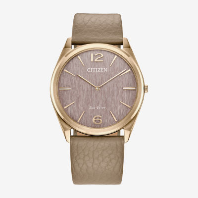 Citizen Womens Beige Leather Strap Watch Ar3123-00x