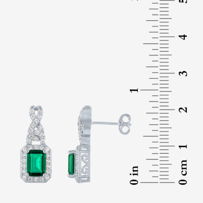 Womens 4-pc. Simulated Emerald & Cubic Zirconia Silver Over Brass