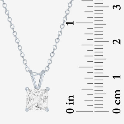 YES PLEASE! Womens Lab Created White Sapphire Sterling Silver Pendant Necklace