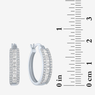 Yes, Please! Lab Created White Sapphire Sterling Silver 19mm Hoop Earrings