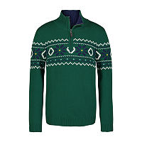 IZOD Little & Big Boys High Neck Long Sleeve Pullover Sweater, Medium (10-12), Green
