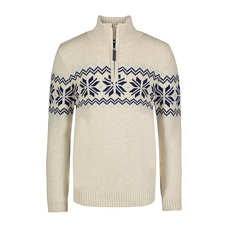 Image of IZOD Little & Big Kid Boys High Neck Long Sleeve Pullover Sweater, Large (14-16), Beige