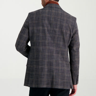 Haggar Mens Plaid Stretch Fabric Modern Fit Sport Coat