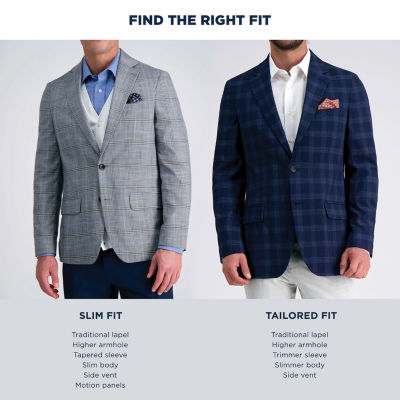 Haggar Mens Plaid Stretch Fabric Modern Fit Sport Coat