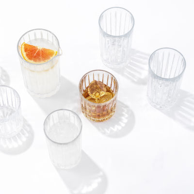 Joyjolt Alina Ribbed 8-pc. Glass Drinkware Set