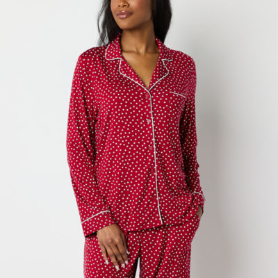 Liz Claiborne Cool and Calm Womens Long Sleeve Pajama Top