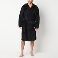 St. John's Bay Mens Long Sleeve Long Length Robe, Medium-large, Black