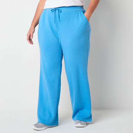 Xersion Womens Super Soft Fleece Mid Rise Straight Sweatpant Plus, 4x, Blue