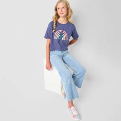 Vanilla Star Big Kid Girls High Rise Wide Leg Jean