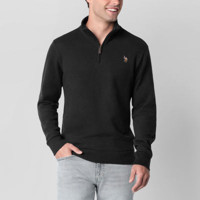 U.S. Polo Assn. Flatback Mens Mock Neck Long Sleeve Quarter-Zip Pullover