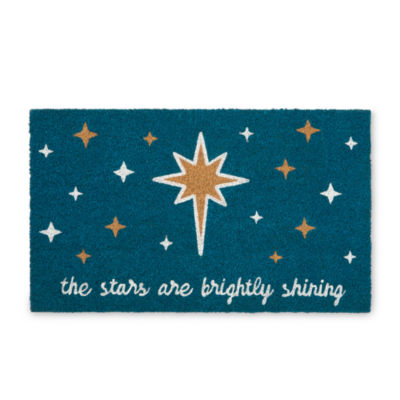 North Pole Trading Co. Stars Indoor Outdoor Rectangular Doormat