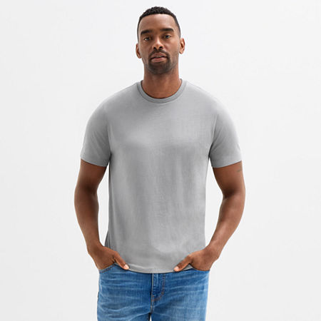 St. John's Bay Super Soft Mens Crew Neck Short Sleeve T-shirt In Gray