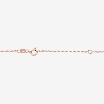 Diamond Accent "To The Moon & Back" Womens Diamond Accent Natural White Diamond 14K Rose Gold Over Silver Heart 16 Inch Pendant Necklace