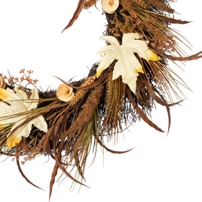 Northlight 24" Cattail And Wheat Twig Wreath