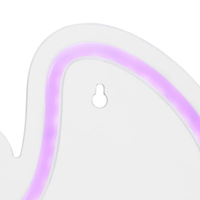 15'' Purple LED Lighted Neon Style Purple Bat Halloween Window Silhouette