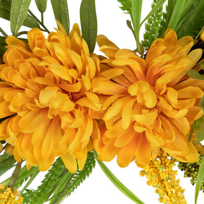 Northlight 22in Peonies Twig Wreath