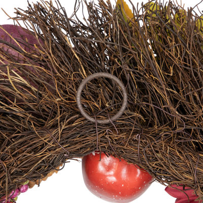 Northlight Mums And Pomegranates Twig Wreath