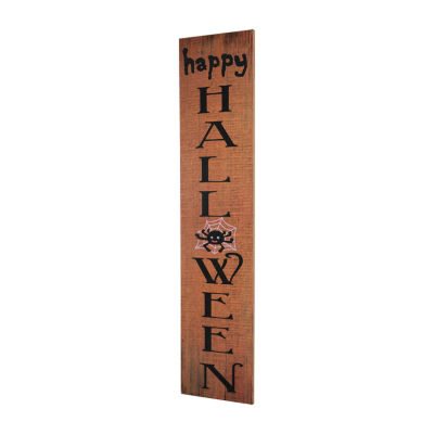 Northlight Orange Happy Halloween With Spider Halloween Porch Sign