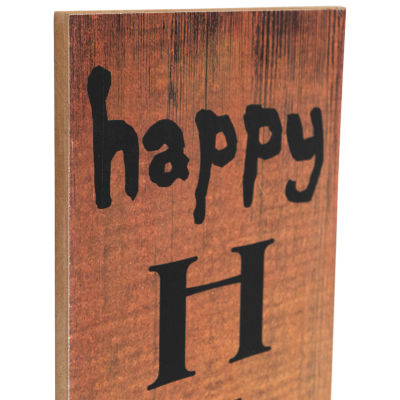 Northlight Orange Happy Halloween With Spider Halloween Porch Sign