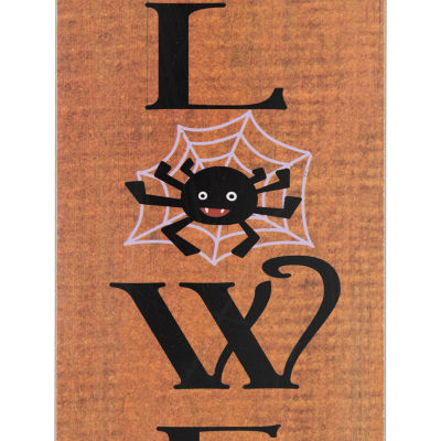 Northlight Orange Happy Halloween With Spider Halloween Porch Sign