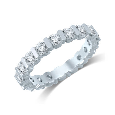 2 CT.T.W. Natural Diamond 14K White Gold Eternity Band
