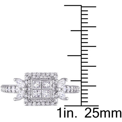 Womens 1 CT. T.W. Natural White Diamond 14K Gold Engagement Ring