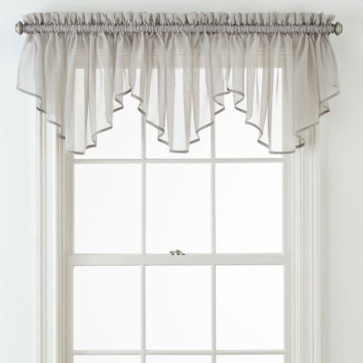 Home Expressions Lisette Rod-Pocket Sheer Ascot Valance