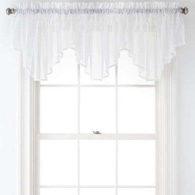 Home Expressions Lisette Rod-Pocket Sheer Ascot Valance