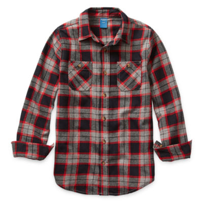 Arizona Little & Big Boys Long Sleeve Flannel Shirt