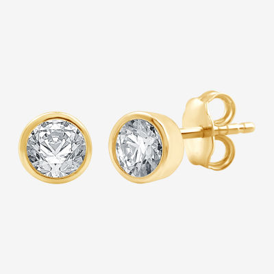 Yes, Please! Lab Created White Sapphire 14K Gold Over Silver Sterling Silver Round 2 Pair Earring Set