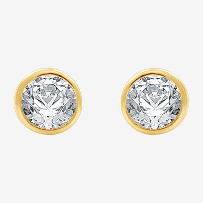 Yes, Please! Lab Created White Sapphire 14K Gold Over Silver Sterling Silver Round 2 Pair Earring Set