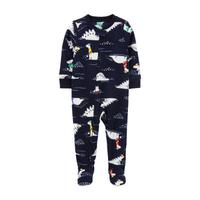 Carter's Toddler Boys Crew Neck Fleece Long Sleeve Footed Pajamas