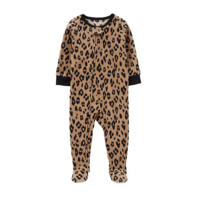 Carter's Toddler Girls Crew Neck Fleece Long Sleeve Footed Pajamas