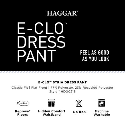 Haggar® eCLo™ Stria Classic Fit Flat Front Dress Pants