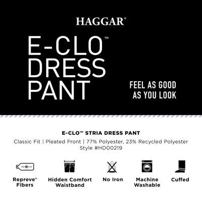 Haggar® eCLo™ Stria Classic Fit Pleated Dress Pants