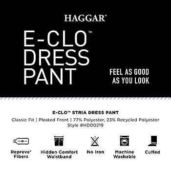 Haggar® eCLo™ Stria Classic Fit Pleated Dress Pants - JCPenney