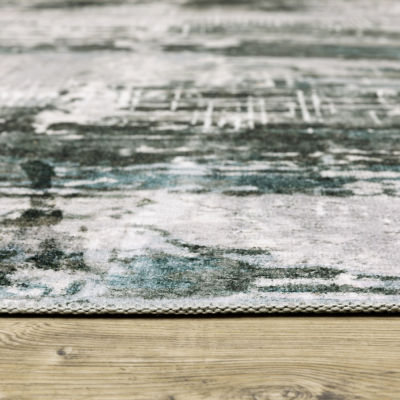 Covington Home Mirabelle Distressed Abstract Washable Indoor Rectangular Area Rug