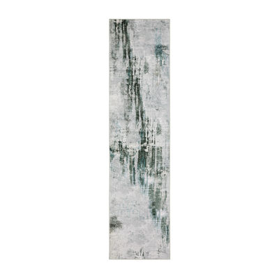 Covington Home Mirabelle Distressed Abstract Washable 2'X8' Indoor Rectangular Runner