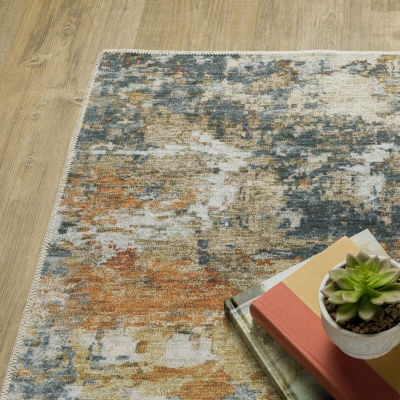 Covington Home Mirabelle Patina Abstract Washable Indoor Rectangular Area Rug