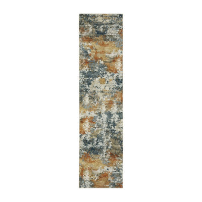 Covington Home Mirabelle Patina Abstract Washable 2'X8' Indoor Rectangular Runner