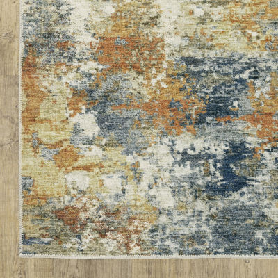 Covington Home Mirabelle Patina Abstract Washable 2'X8' Indoor Rectangular Runner