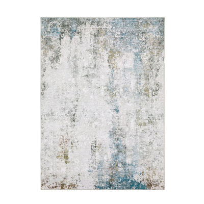 Covington Home Mirabelle Glacier Abstract Washable Indoor Rectangular Area Rug