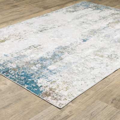 Covington Home Mirabelle Glacier Abstract Washable Indoor Rectangular Area Rug