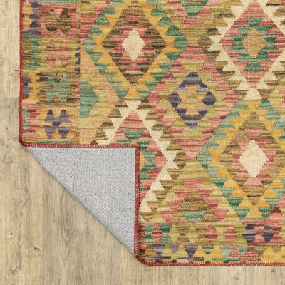 Covington Home Mirabelle Tribal Inspirations Geometric Washable Indoor Rectangular Area Rug