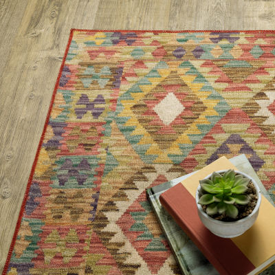Covington Home Mirabelle Tribal Inspirations Geometric Washable Indoor Rectangular Area Rug