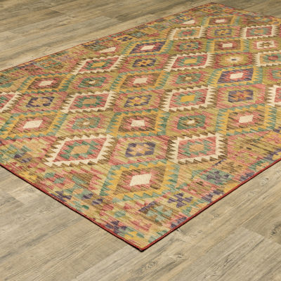 Covington Home Mirabelle Tribal Inspirations Geometric Washable Indoor Rectangular Area Rug